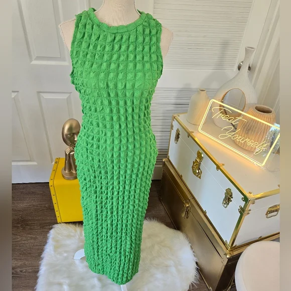 neon green dress shein The Wolf Gang Women's Sunmor Knit Maxi Dress - Lime main image 0